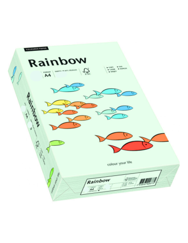 Hârtie decorativă colorată simplă Rainbow 80g R72 verde deshis 500A4